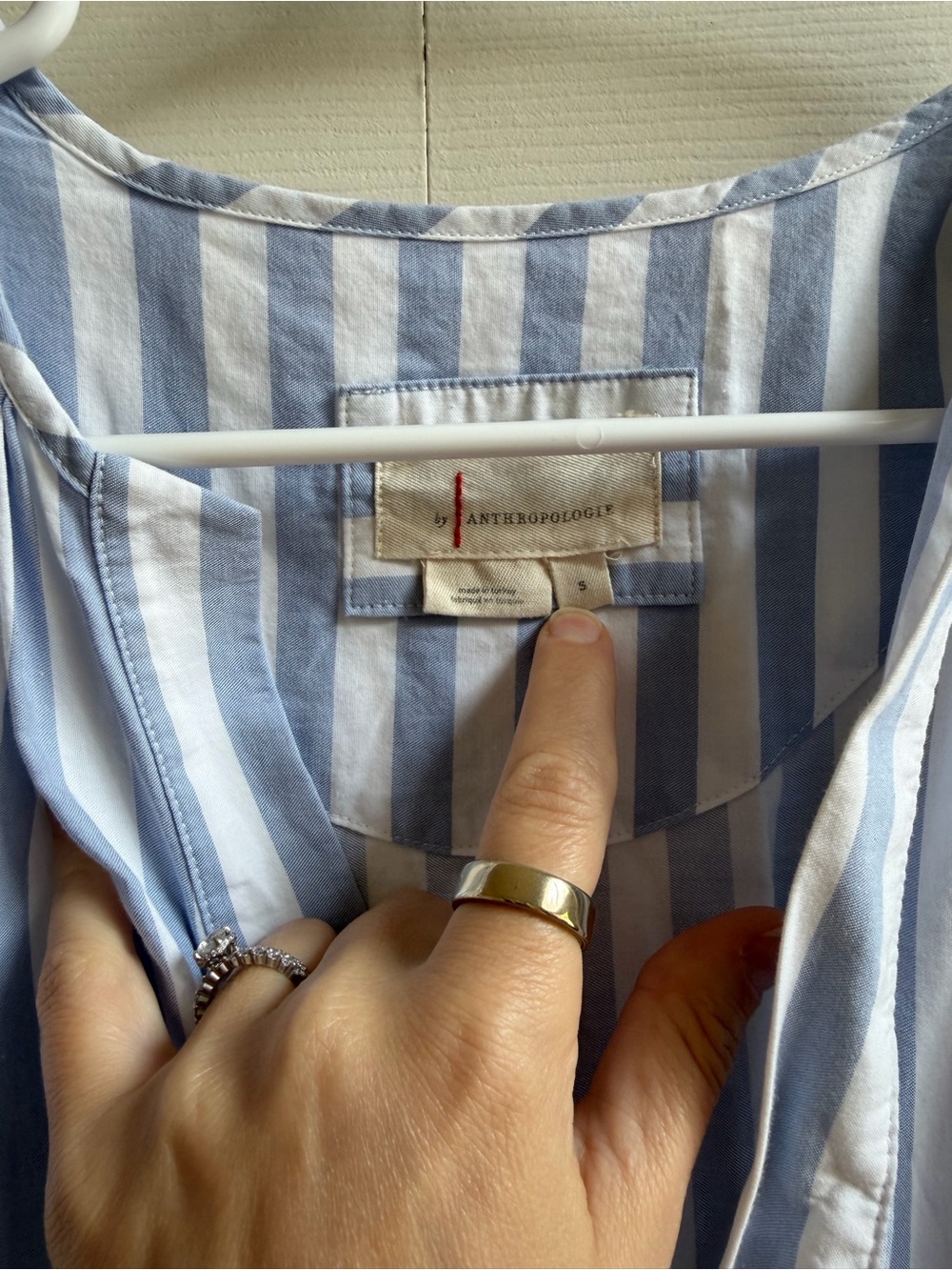 NWOT Anthropologie Somerset Blue Striped Women's Maxi Dress rare pattern - Picture 3 of 6